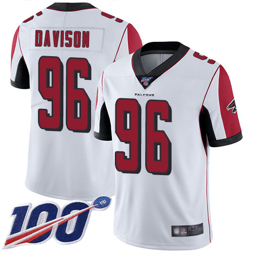 Atlanta Falcons Limited White Men Tyeler Davison Road Jersey NFL Football 96 100th Season Vapor Untouchable